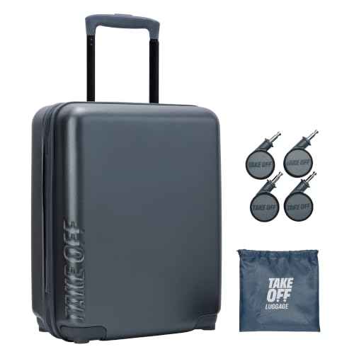 TAKE OFF 18 Inch Personal Item Suitcase Removable Wheels Underseat Bag