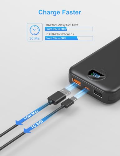 Portable Charger Power Bank 10000mAh PD20W w