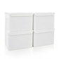 Large 22 Quart Linen Fabric Foldable Storage Bin Cube Organizer Basket with Flip (4 Count)