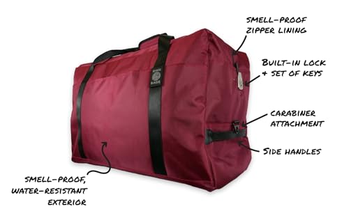 Odor Sealing Large Duffle Bag with Lockable Zipper for Travel Protection