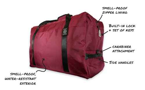 Odor Sealing Large Duffle Bag with Lockable Zipper for Travel Protection