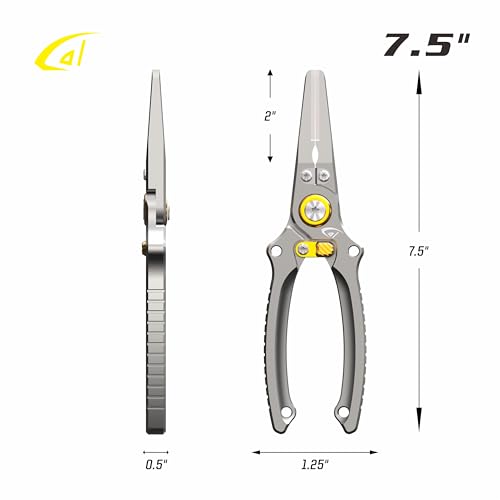 danco 7.5 Inch Aluminum Center Cutter Fishing Pliers with Sheath and Lock