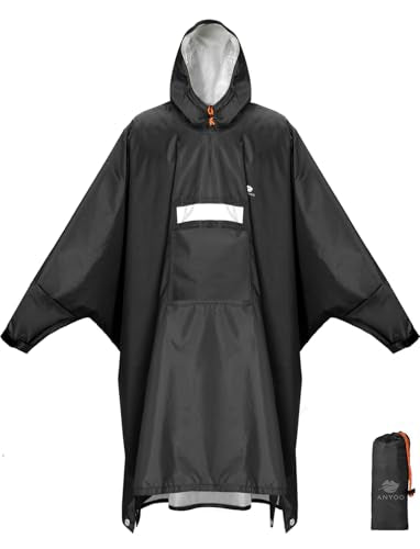 Hooded Rain Poncho for Adult Waterproof Lightweight Raincoat