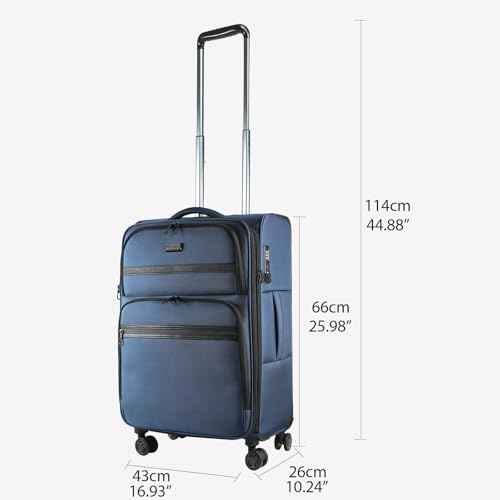 Softside Expandable checked Luggage with Front Business Pockets