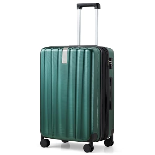 24 Inch Expandable Medium Checked Luggage with 8 Spinner Wheels