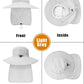 Outdoor Sun Hats with Stowable Neck Flap for Men Women UPF 50+ Mesh Summer Bucket Hat Wide Brim for Fishing Safari Hiking Light Grey