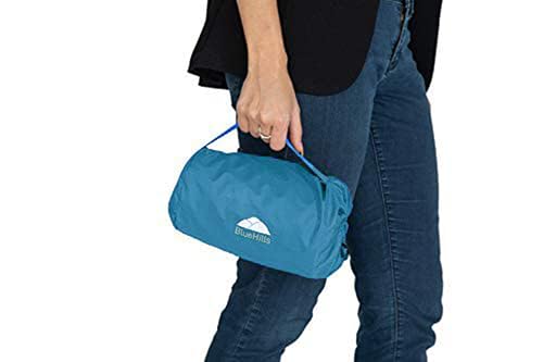Premium Ultra Compact Travel Blanket Pillow Airplane Peacock Teal