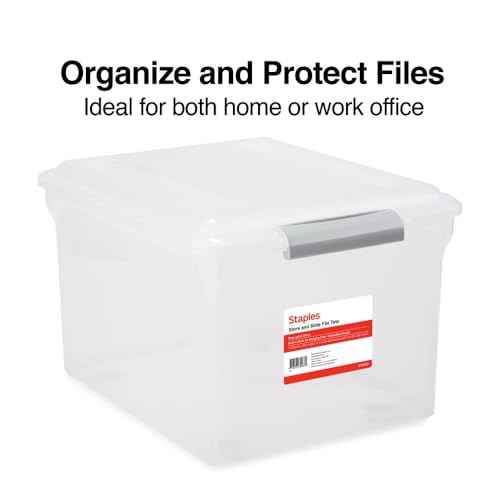 Store & Slide Plastic File Box (4 Count)