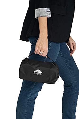 Ultra Compact Travel Blanket Pillow 2 Pack Airplane 70X56In Black (2 Count)