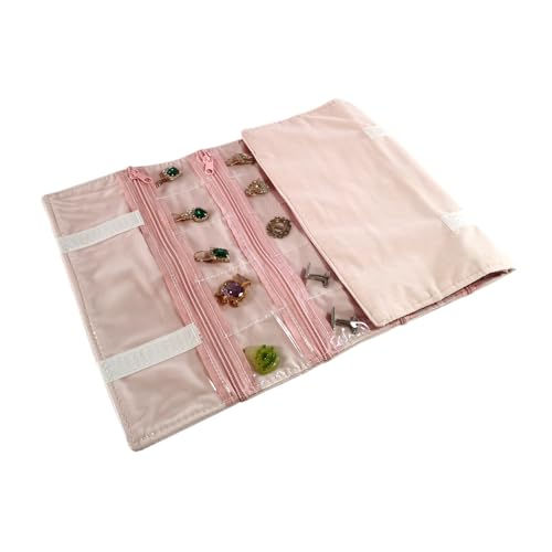 Travel Jewelry Roll Bag Portable Organizer Pouch With Grids&PVC Cover Storage Bags for Necklace