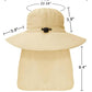 Outdoor Sun Hats with Stowable Neck Flap for Men Women UPF 50+ Mesh Summer Bucket Hat Wide Brim for Fishing Safari Hiking Beige