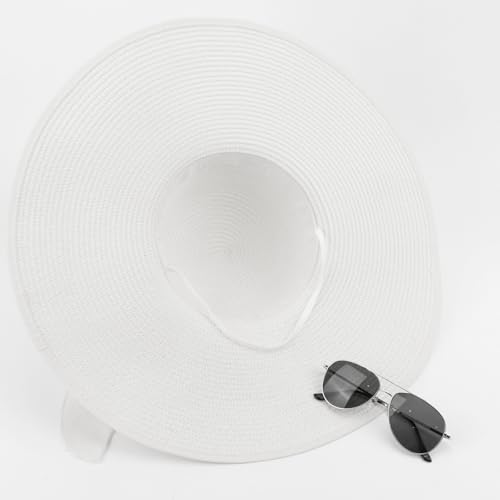 Womens Big Bowknot Straw Hat Foldable Sun Hats Floppy Beach Hat Large Roll up Cap UPF 50+