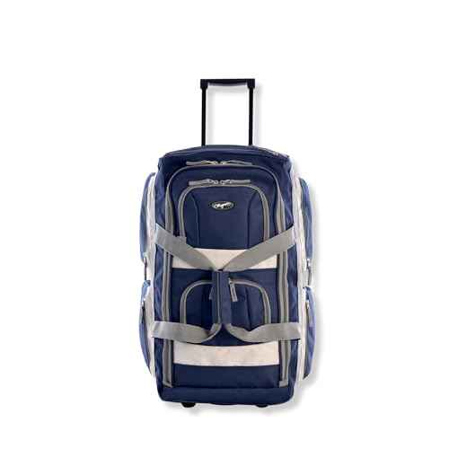 22 inch Carry On 8 Pockets Wheeled Rolling Duffel Bag Water Resistant Luggage Lightweight Travel Suitcase with Retractable Handle