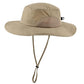 UPF50+ Mens Sun Hat Wide Brim Fishing Hat Airy Mesh UV Protection Portable Bucket Sun Hat Dark Khaki