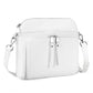 White Genuine Leather Crossbody Bags for Women Travel Wallet Purse