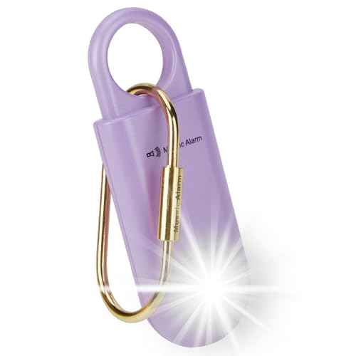 130db Personal Safety Alarm with Ultra Bright Strobe Light. Purple