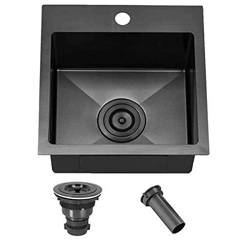 15”x15” Black Drop In Bar Sink