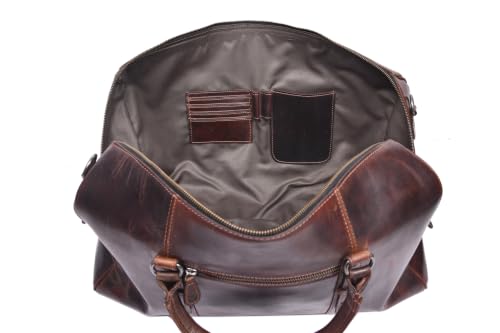 Leather Travel Duffel Bag