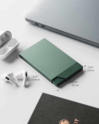 Pop up Card Holder Minimalist Credit Card Holder RFID Blocking Slim Metal Card Case for Men or Women
