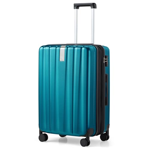 24 Inch Expandable Medium Checked Luggage with 8 Spinner Wheels