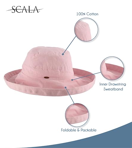Women's Cotton Hat with Inner Drawstring and Upf 50+ Rating
