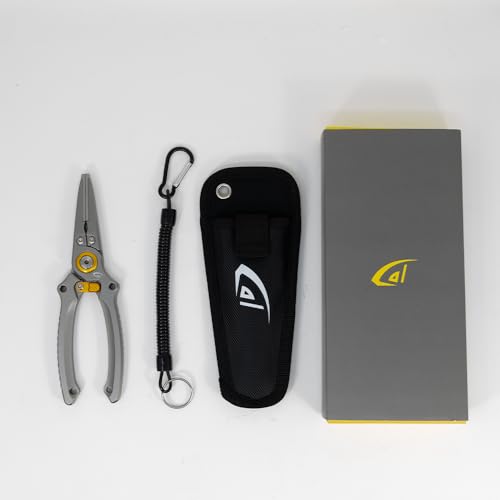 danco 7.5 Inch Aluminum Center Cutter Fishing Pliers with Sheath and Lock