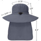 Outdoor Sun Hats with Stowable Neck Flap for Men Women UPF 50+ Mesh Summer Bucket Hat Wide Brim for Fishing Safari Hiking Dark Grey