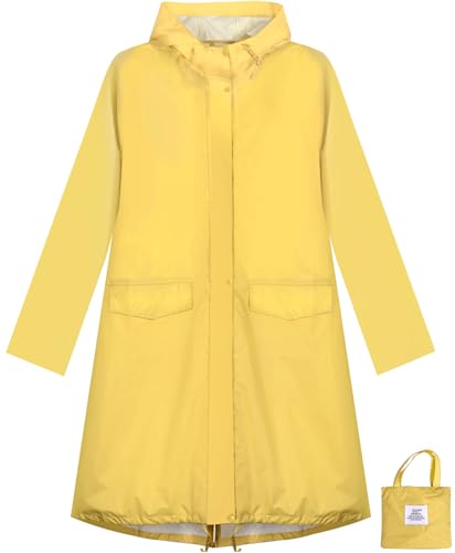 Waterproof Rain Poncho for Women Packable Hooded Raincoat with Pocket