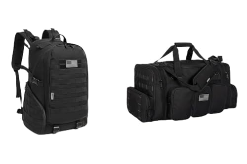 Tactical Range Duffel Heavy Duty Travel Bag Quality Sport Gear Gym Tote Molle Lockable With US Patch