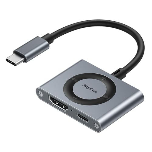 2-in-1 USB C Hub, USB C to HDMI Adapter with HDMI 4K@60Hz & 100W PD Charging - Adapter for Laptop, MacBook, IPad (USB-C), iPhone 15/16, Tablets, Switch