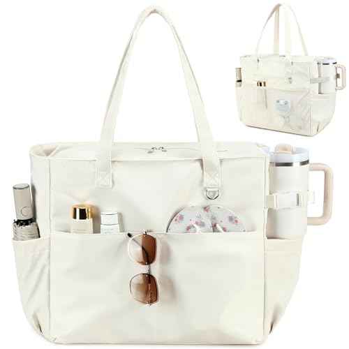 Waterproof Beach Tote Pool Bags for Women Ladies Extra Large Carry On Bag With Wet Compartment Fit 40oz Tumbler Holder Gym Travel Bag for Cruise