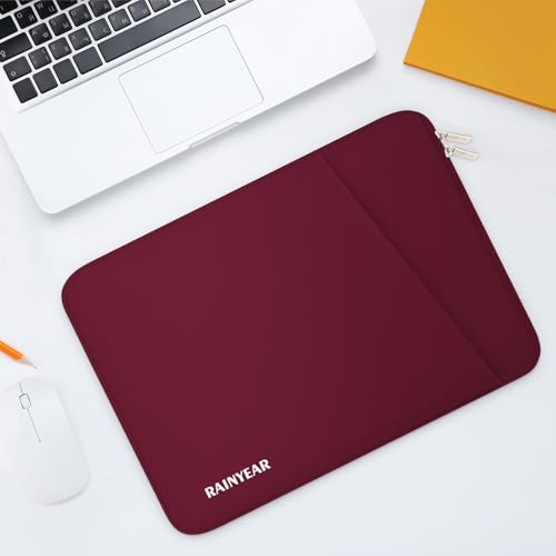 RAINYEAR 13.3 Inch Laptop Sleeve Padded Case Cover with Front Pocket
