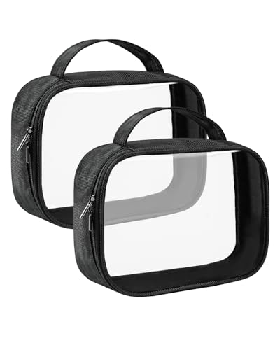 TSA Approved Toiletry Bag Clear Quart Size Travel Bags Makeup Bag (2 Count)