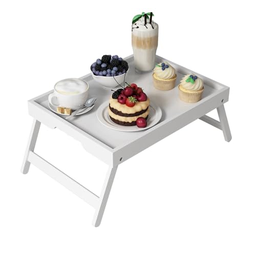 Bamboo Bed Tray Table with Folding Legs