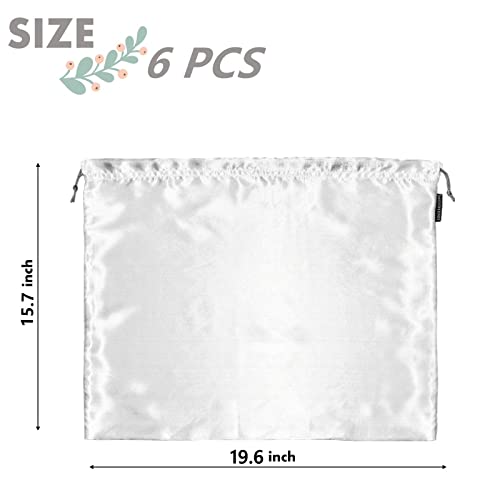 6 Pack Dust Bags for Handbags Silk Dust Cover Bag for Handbags Purses Shoes Boots (6 Count)