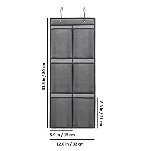 2 Packs Over The Door Hanging Closet Shoes Holder Organizer Shoe Storage Shoe Rack with 6 Pockets (2 Count)