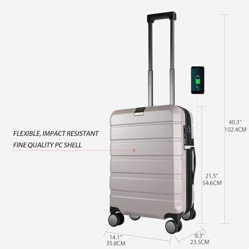 Hardside Expandable Carry On Luggage with Spinner Wheels & Built