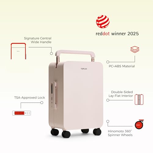 Balance 20" Wide Handle Suitcase Hardside Zipperless Luggage Pink