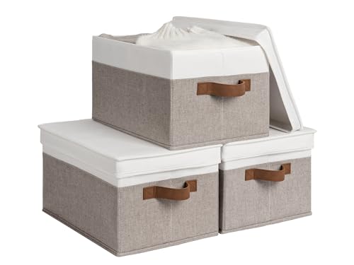Fabric Storage Bins with Lids (3 Count)