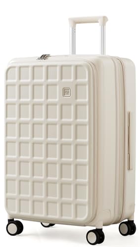 Expandable Top Opening 24 Inch Checked Luggage with Spinner Wheels