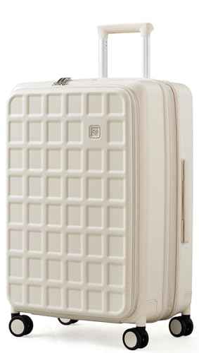 Expandable Top Opening 28 Inch Checked Luggage with Spinner Wheels