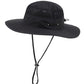 Men's Sun Hat UPF 50+ Wide Brim UV Protective Safari Outback Bucket Hat Fishing Hat Black