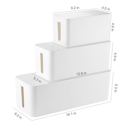 3 Pack Cable Management Box (3 Count)