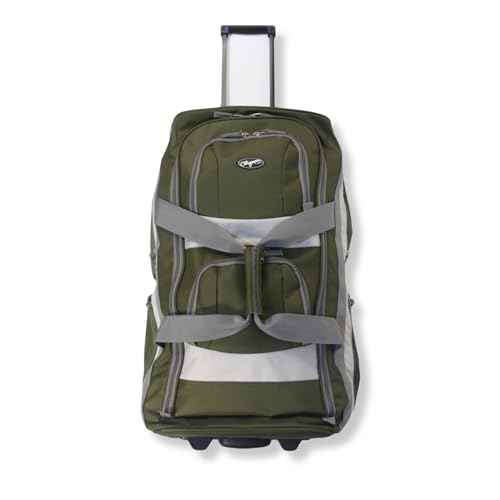 33 inch Jumbo Size 8 Pockets Wheeled Rolling Duffel Bag Water Resistant Luggage Lightweight Travel Suitcase with Retractable Handle