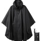 Rain Poncho Jacket Coat Hooded Zipper Style for Women