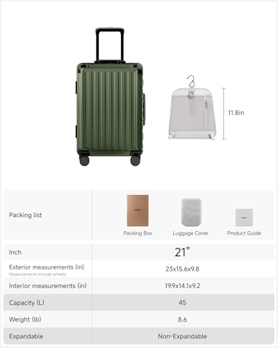 21 Inch Zipperless Carry On Luggage