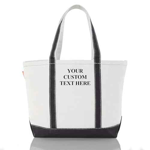 Medium Classic Personalized Monogram Canvas Tote Bag for Women