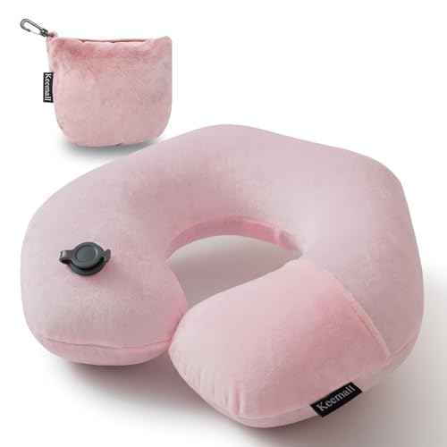 Inflatable Travel Neck Pillow for Airplane to Relieve Neck Pain