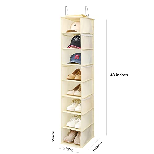 Hanging Shoe Organizer for Closet with Side Mesh Pockets