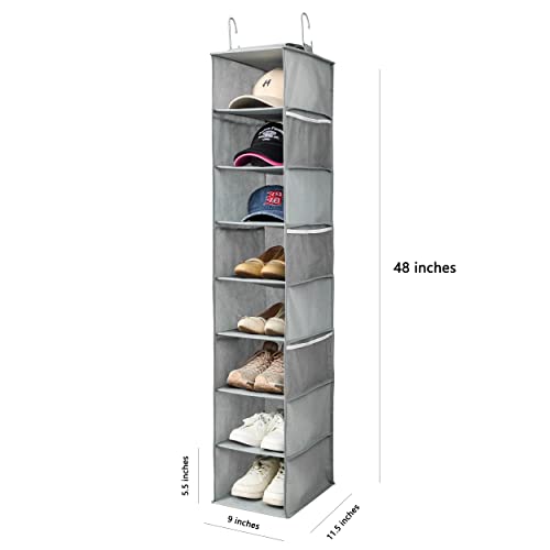 Hanging Shoe Organizer for Closet with Side Mesh Pockets